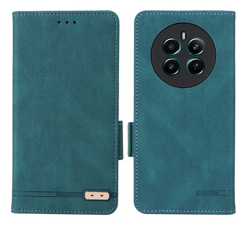For Realme 12+ 5g Magnetic Clasp Pu Wallet Card Slot Case