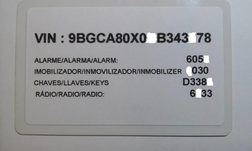 Dados Do Cartão Infocard Chevrolet