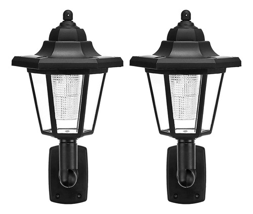 Aexpes 2pcs Led Solar Hex Luces De Pared Auto On / Off