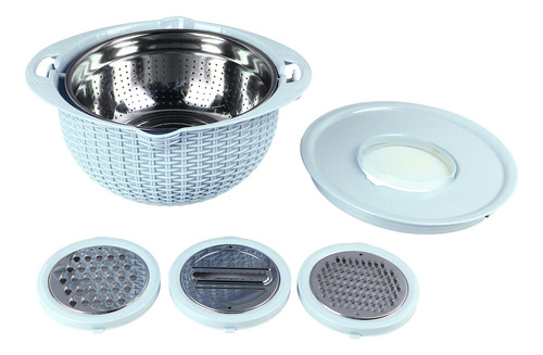 Colador De Alimentos Azul, Cuenco, 4 En 1, Herramientas Para