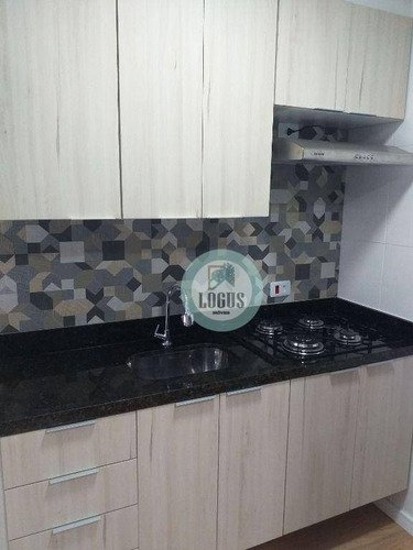 Imagem 2 de 30 de Apartamento Com 50m² Composto De 2 Dormitórios Sendo 1 Suíte E Um Dos Com Sacada, À Venda Por R$ 265.000,00 - Utinga, Santo André/sp - Ap2025