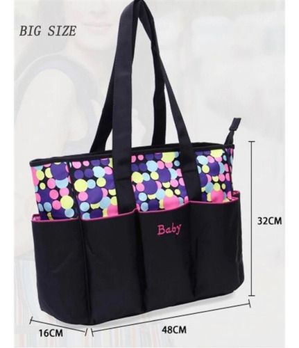Imagem 3 de 5 de Kit Bolsa Maternidade 5 Em 1 Com Trocador E Porta Mamadeira