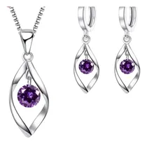 Comprar Conjunto Collar Y Aros De Plata Esterlina Con Circón