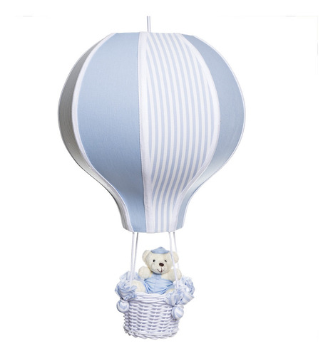 Lustre Balão Grande Azul Com Ursinho Quarto Bebê Infantil