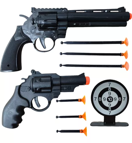 Revolver Arma De Brinquedo Espoleta Reforçado Com 5 Cartela