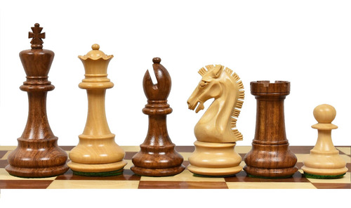 Juego Ajedrez Madera Profesional Piezas Troya Golden