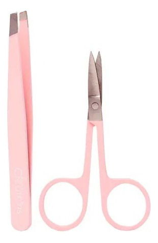 Kit Tijeras Y Pinzas Rosa Pastel 2 Piezas Beauty Creations
