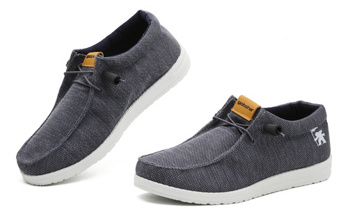 Zapato Hombre Loafer Gotcha Gris Azul Textil Ligeros Comodo