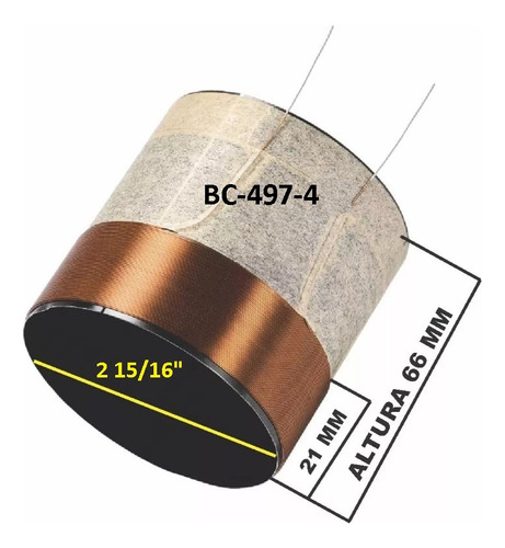 Bobina Kapton 3 Pul Bocina Compatible Eighteen Sound 8 Homs