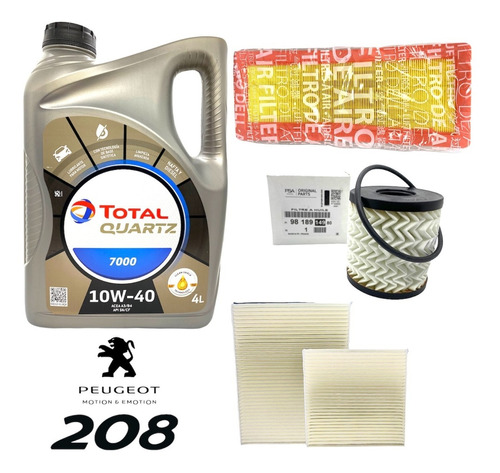 Kit Service Aceite Total + Filtros Peugeot 208 1.6 Thp 2008