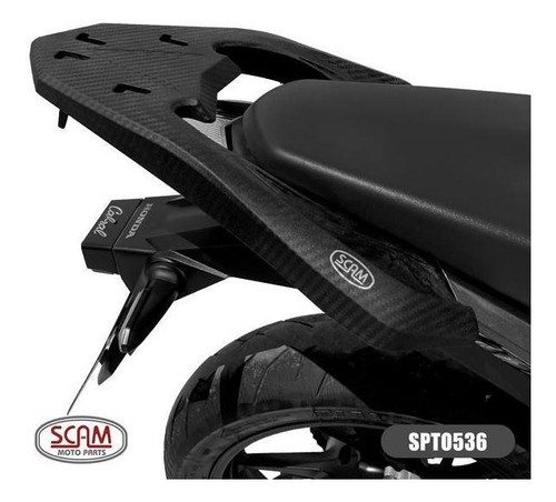 Imagem 5 de 10 de Suporte Baú Honda Cb Twister 250 Bagageiro Fiber Force Scam
