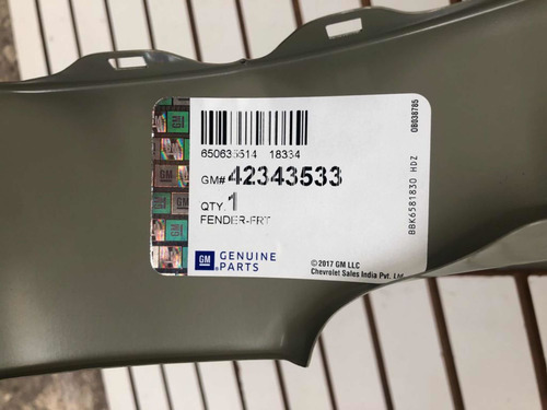 Salpicadera Chevrolet Spark 2011-2017 Derecho Nv**** (Usado)