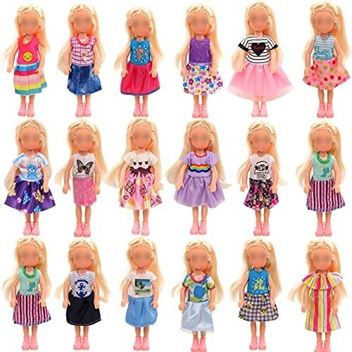 Miunana Random Style 10 Sets Fashion Cute Doll Clothes Dress