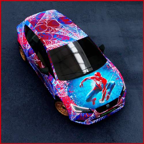 5 Metros Vinil Wrap Forrado Automotriz Spiderman Body Kit
