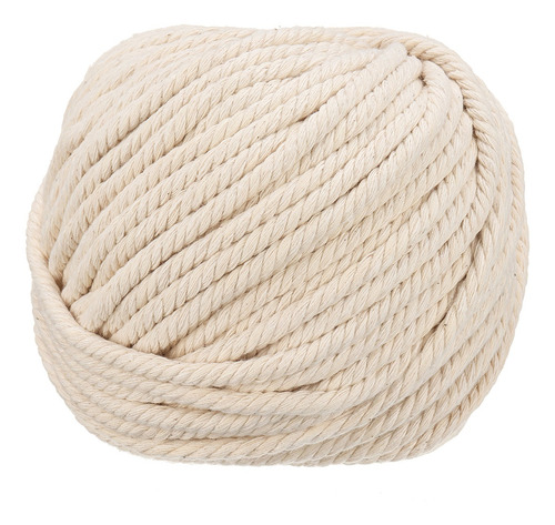 Macrame Corda 6mm 50 M Natural Bege Puro Algodão Trançado Co