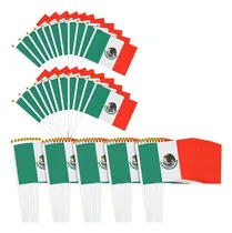 Comprar 50 Bandera Mexico Mano Asta Tricolor Fiestas Patrias 21x14cm