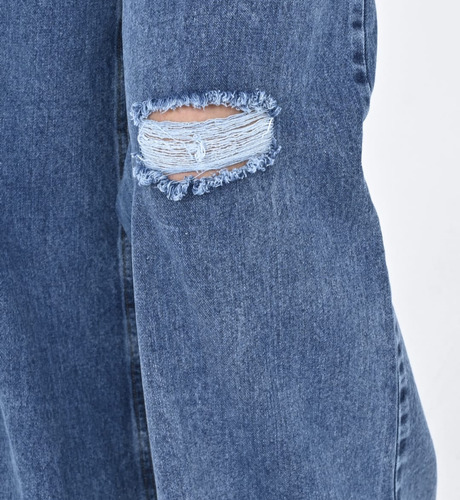 Jean Wide Leg Rígido Roturas Premium Dama Diva