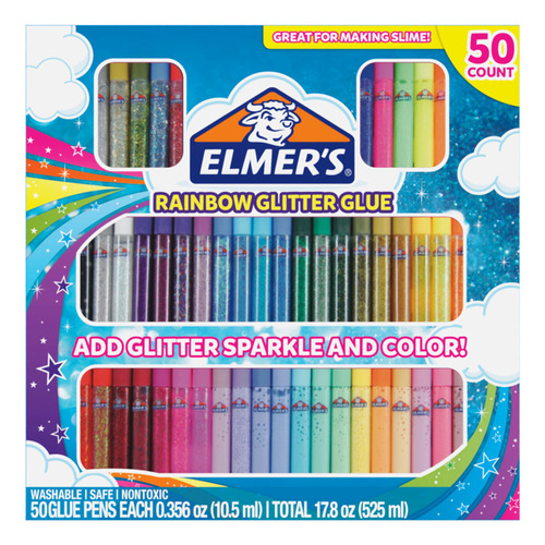 Cascola De Colores Brillantes Elmers 50 Uds. Glitter P Slime