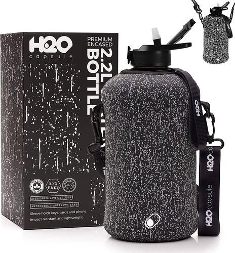 Botella H2o Capsule , Con Popote Y Funda , 2.2 L Cósmic Rain