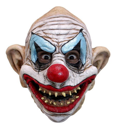 Máscara De Payaso Terrorífico Clowns Kinky Clown Disfraz Color Blanco y Azul