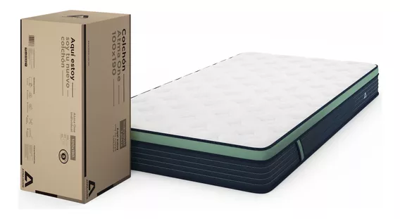 Colchon Atma One 1 Plaza 80x190x20 En Caja I 3 Capas de Espuma Color Blanco