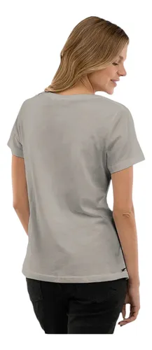 Polera Orgánica Classic Logo Taupe Mujer Falcone