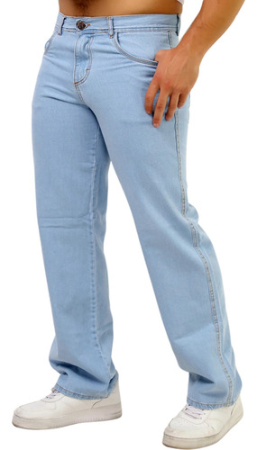 Calças Masculinas Jeans Tradicional Larga 38 Ao 48 + Cores