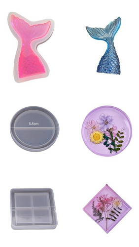 Imagen 1 de 10 de 3 Moldes De Silicona Epoxi Resina Shaker Llaveros Artesanias