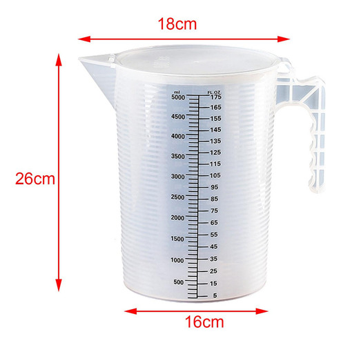 Jarra De Plástico Transparente Con Tapa De 5000 Ml Para