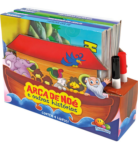 Livros-veículos:arca De Noé E...kit C/04, De © Todolivro Ltda.. Editora Todolivro, Capa Dura Em Português