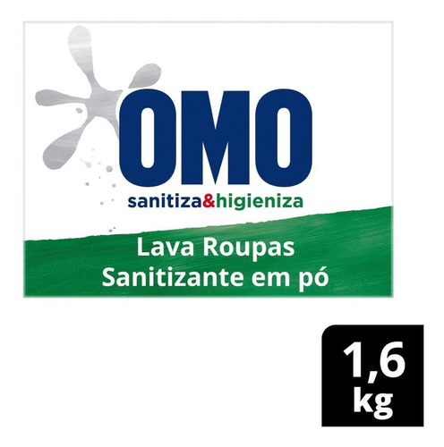 Lava-roupas Em Pó Omo Sanitiza & Higieniza 1,6kg