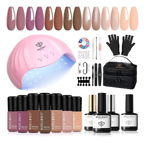 Kit Modelones Esmalte  Semiprmanente Incluye Lampara