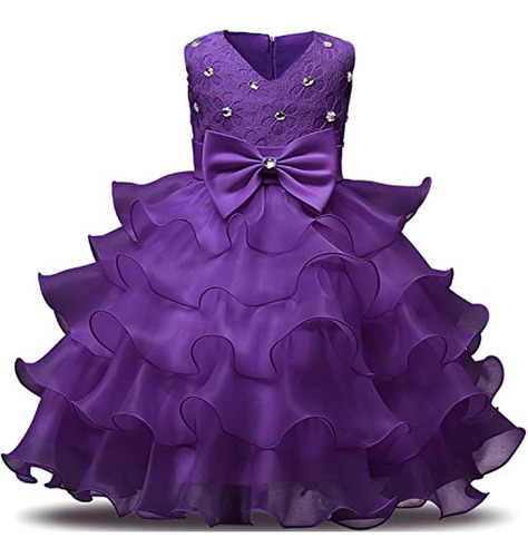 Nnjxd Girl Dress Kids Ruffles Lace Party Vestidos De Novia