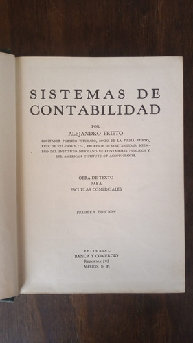 Sistemas De Contabilidad Alenjandro Prieto Banca Y Comercio (Usado)