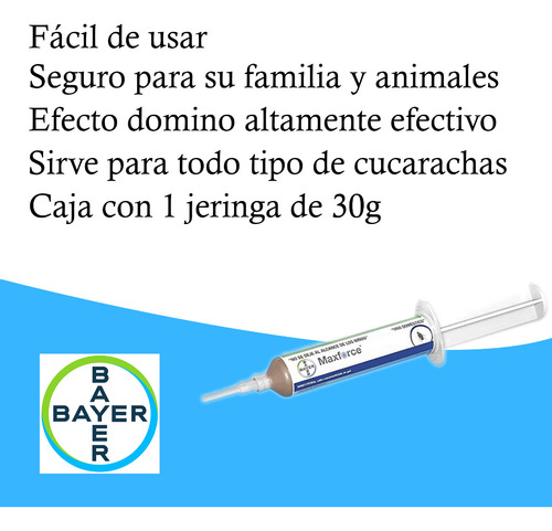 Maxforce Bayer Jeringa Para Cucarachas De 30 Gr Max Force