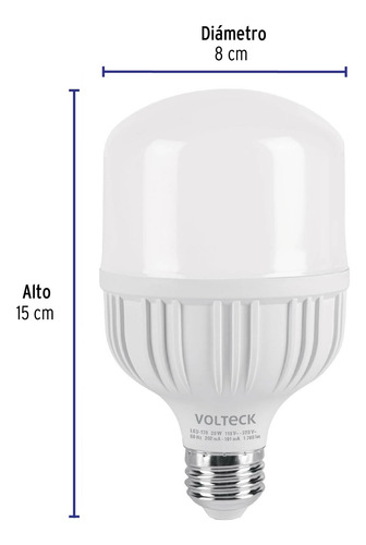 Lámpara De Led Alta Potencia 20 W Luz De Día, Volteck 46225