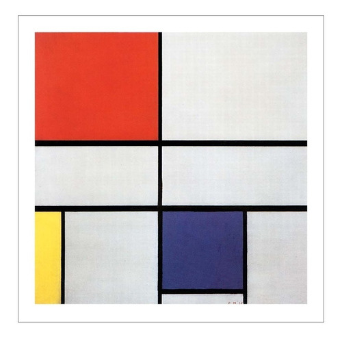 Lamina Fine Art Composicion C Piet Mondrian 60x60 Myc