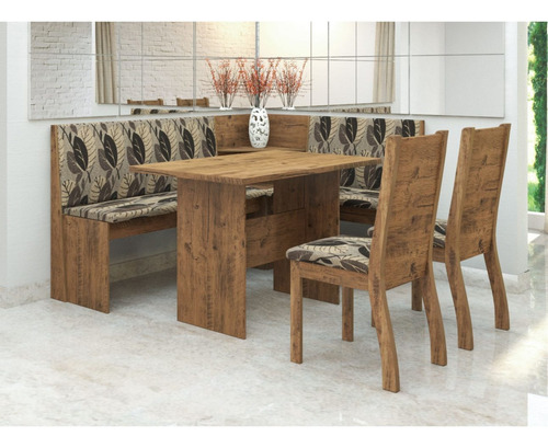 Imagen 2 de 4 de Juego De Comedor Esquinero Mesas Sillas Tapizadas Canto Big