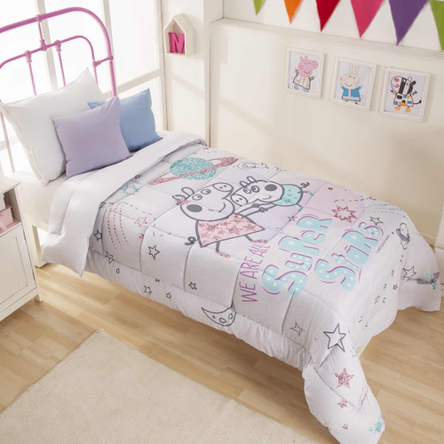 Acolchado Estampado Peppa Pig 1 1/2 Plazas Peppa