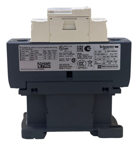 Contactor Schneider Electric Lc1d25m7 (Usado)