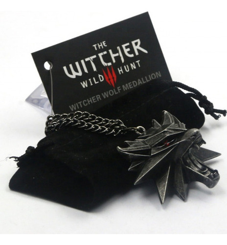 Collar Medallón The Witcher Wild Hunt Game Acero Negro 