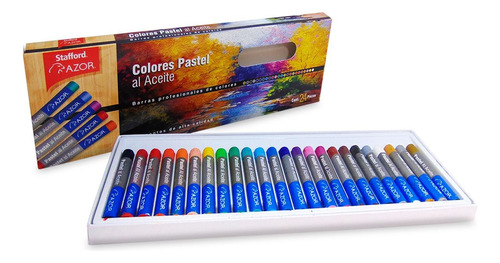 Set 24 Colores Gises Pastel Al Aceite Dibujo Azor Stafford