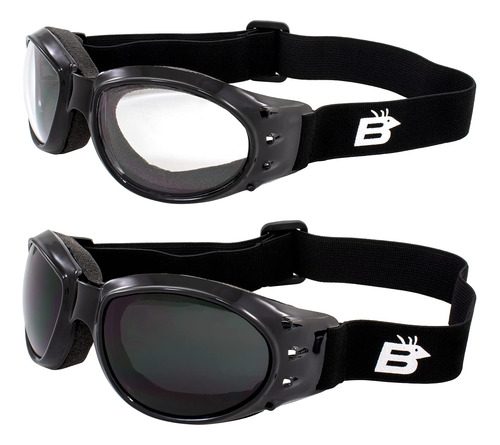 Birdz Eagle Red Baron - Gafas De Aire Para Motocicleta, Tran