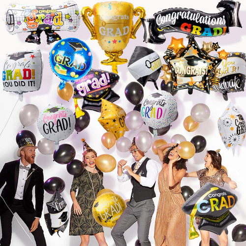 30pzs paquete de globos para graduación para helio regalos souvenirs graduación Fiesta decoración para graduación 2025