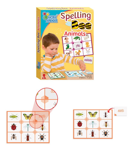 Spelling Bee Animals Vocabulario Inglés - Material Didáctico