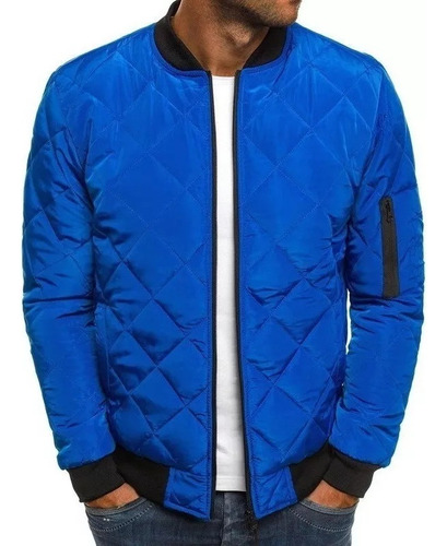 Chaqueta Cálida Con Cremallera De Color Liso Para Hombre