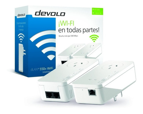 Extensor Devolo Dlan 550+ Wifi Starter Kit + Red Electrica