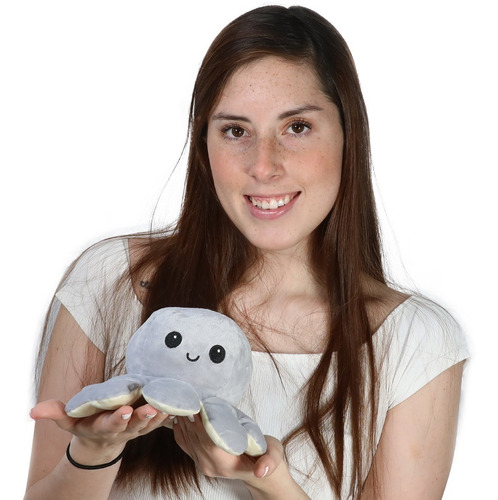 Pulpo Reversible Peluche Feliz Enojado Juguete Antiestres