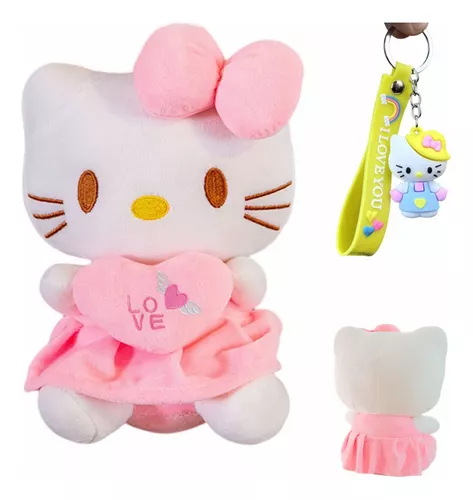 Peluche Hello Kitty Con Corazón 25cm Rosa