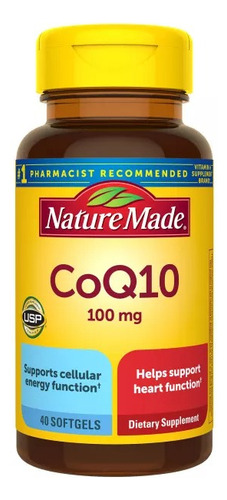 Nature Made Coq10 100 Mg 40 Softgels Sabor Sin Sabor